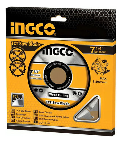 Disco De Sierra Circular 7 1/4 Pulgadas 60d Ingco Tsb118513 Plateado