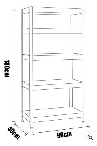 Estante Rack Metalico 180 X 90 X 40 Galvanizado Imsi Home Color Plateado
