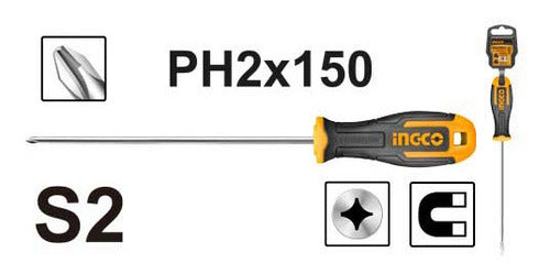 Desarmador Cruz Phillips Ingco Ph2 150 Mm