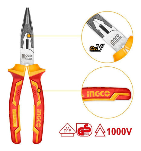 Alicates De Punta Larga Aislados 6 /160 Mm Ingco