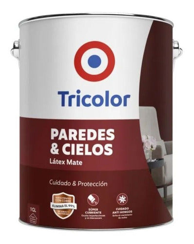 Pintura De Látex Tricolor Paredes & Cielos Color Único Color Con Acabado Mate De 1l