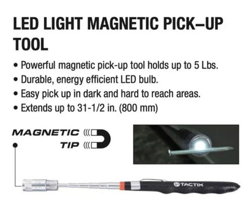 Iman Extensible Tactix T/lapiz Con Luz Led Hasta 2,2kg.