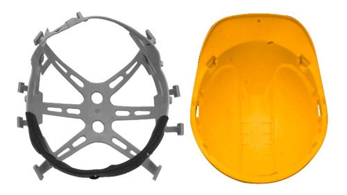 Casco De Seguridad Amarillo Marca Ingco Con Barbiquejo