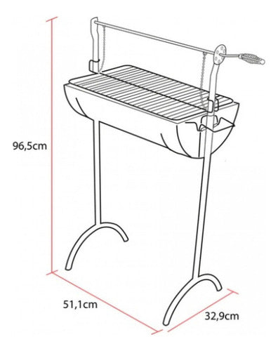 Parrilla Criolla Con Roldana Clásica Premium Asado Quincho