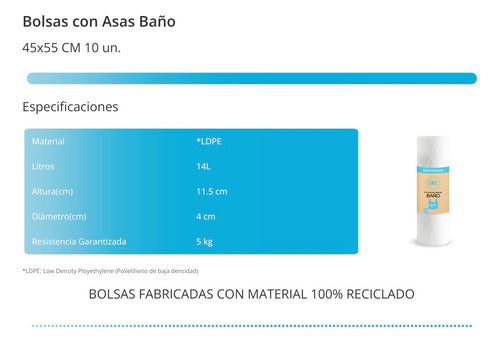 Bolsas De Basura Con Asas 45x55 60un