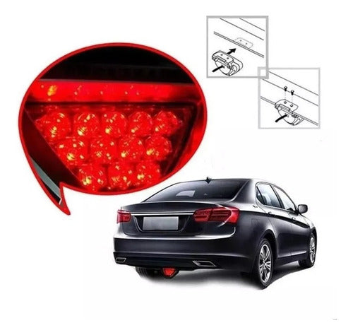 Tercer Stop Luz De Freno Auxiliar Triangular Led Roja 12v