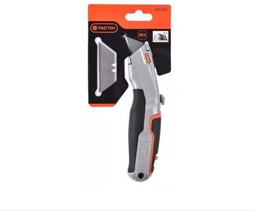 Cuchillo Cartonero Retractil Robusto Metalico Tactix
