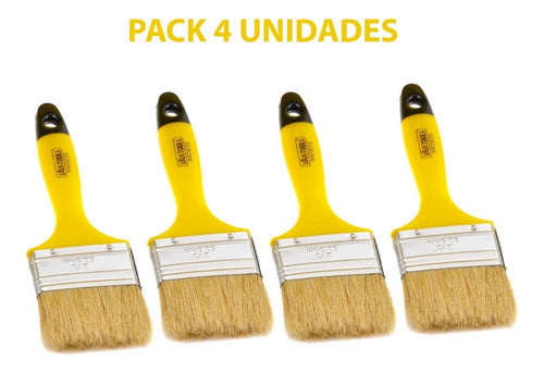 Brocha Para Pintar De 2,5 PLG 6 Cm Mango Plastico Pack 4 Und