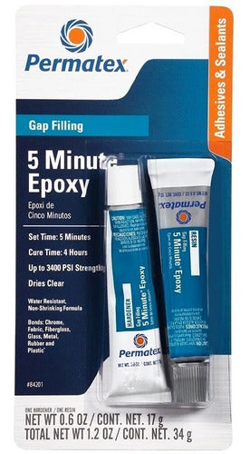 Adhesivo Epoxico Transparente 34 Gr.,5 Min, Permatex
