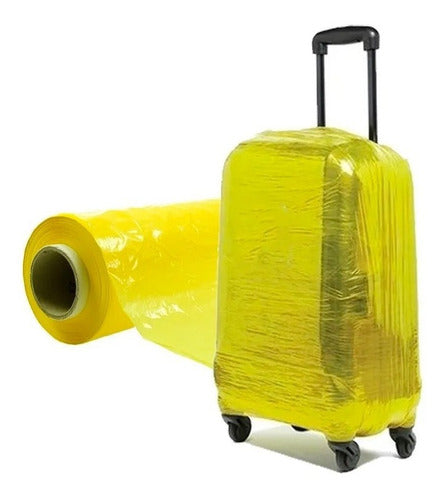 Film Amarillo Para Embalaje Rollo 300 Mts Strech 4 Unidades