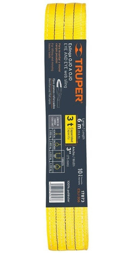 Eslinga De Ojo A Ojo Truper De 3 X6 Mts 3 Toneladas Esli-306