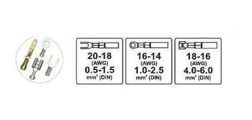 Alicate Apreta Terminales Electricas Force 6803