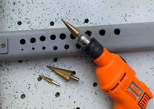 Broca Conica Escalonada De 4 A 12 Mm Hss Paso A Paso Harden