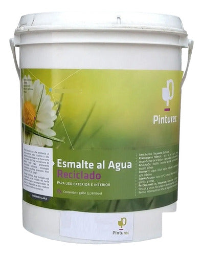 Esmalte Al Agua Reciclado Pinturec Gris Tatio 1 Galon
