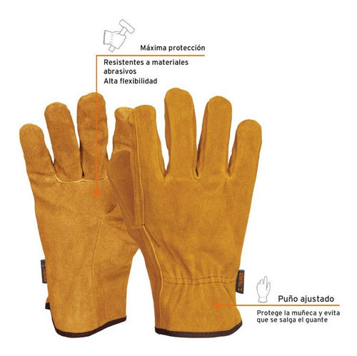 Guante De Seguridad Carnaza Doble Refuerzo Truper Gux-va