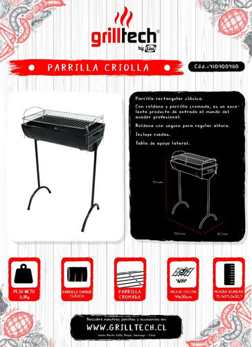 Parrilla Criolla Clasica Grilltech Color Único Color