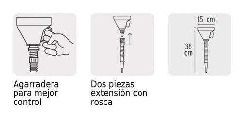 Embudo Plastico 500ml Cuello Flexible Emb-50 Truper