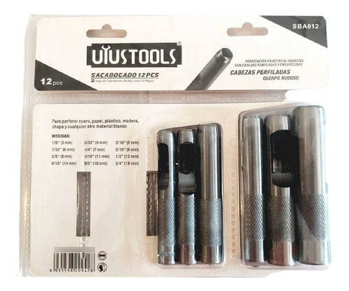Kit Set Juego Sacabocado De Impacto 12 Pcs Uyustools