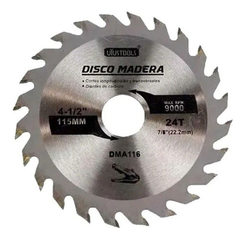 Disco De Madera Para Esmeril 115 Mm 24 Dientes Uyustools