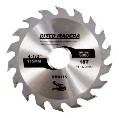 Disco De Madera Para Esmeril 115 Mm 18 Dientes Uyustools