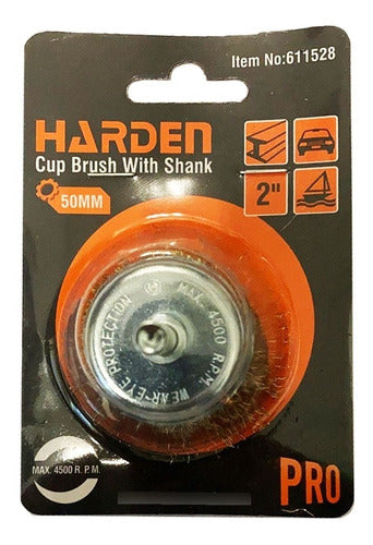 Escobilla Redonda Taladro Copa 50mm Alambre Harden