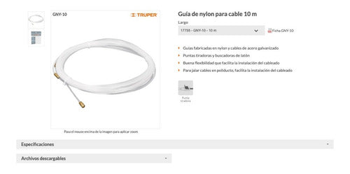 Guia P/electricista Truper De Nylon 10 Mt Gny-10