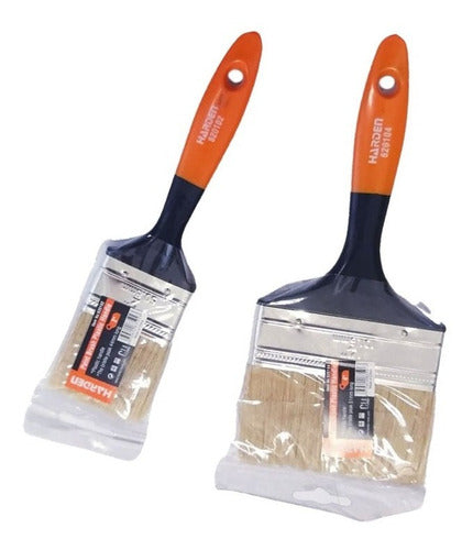 Juego De Brochas Para Pintar 2´´ - 4´´ Mango Madera Harden