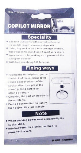 Espejo Para Auto Panoramico 15 Cm Con Chupon Para Seguridad