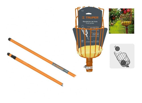 Recolector De Frutas Truper Con Mango Telescópico 14 PuLG