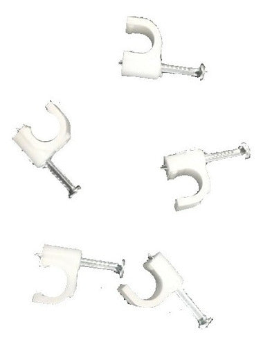 Grapa Para Cable Blanco 5mm 100pcs/set Uyu Pack 10 Bolsas