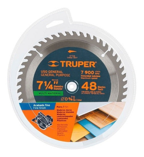Sierra Circular Truper Carburo Tungst. 7.1/4 X48 Dts