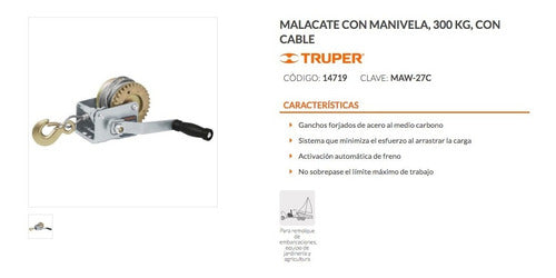 Tecle Truper De Manivela 270 Kgs