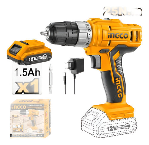 Taladro Atornillador Inalam. 12v - C/1 Bat. Y 1 Cargador-in