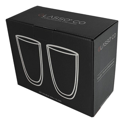 Set 2 Vasos Doble Pared 473 Ml Hot&cold Color Transparente