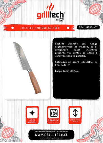 Cuchillo Santoku Blister Grilltech