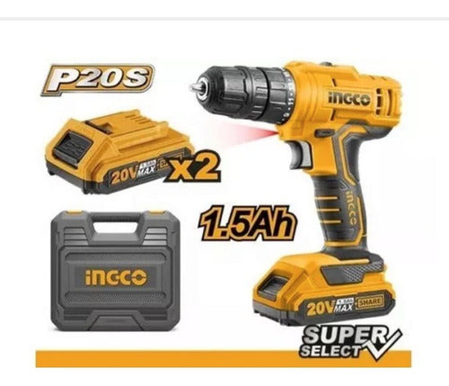 Taladro Inalámbrico 20v - Ingco P20s Cdli20012 + 2 Bateria