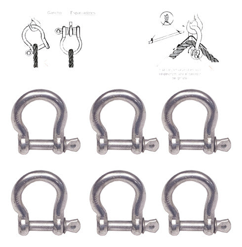 Pack Grillete Lira De 3/8 PuLG 6 Unidades Delius