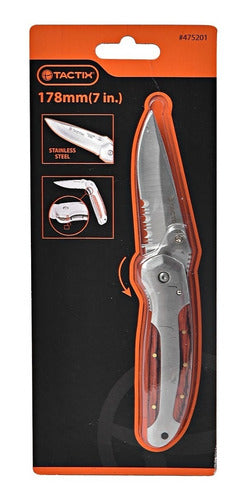 Navaja Tactica Cortapluma Mango Madera Para Cinturón Pesca