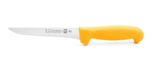 Cuchillo Tres Claveles Polip. Amarillo 18 Cms Deshuesar