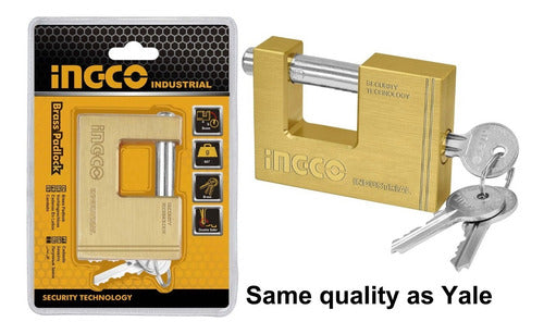 Candado Bronce Antipalanca 60 Mm C/3 Llaves Ingco Dbbpl0602