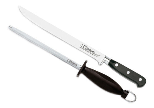 Cuchillo Tres Claveles Jamonero 25 Cm Y Astil 20 Cm