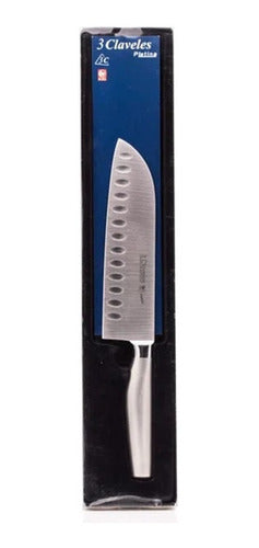 Cuchillo Tres Claveles Alveolado Forj Santoku 18 Cm