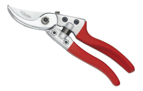 Tijera Podar Cabeza Inclinada Tres Claveles - 21 Cm 307