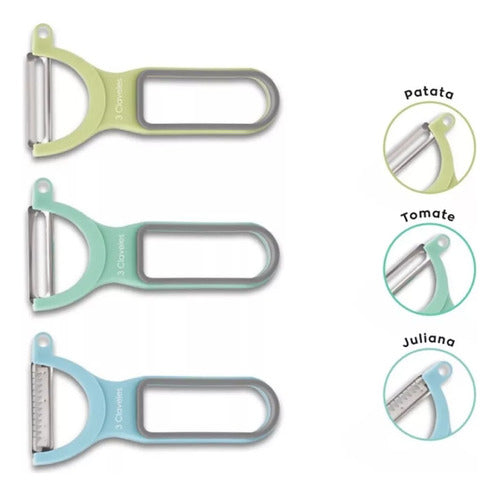 Pelador Tres Claveles Pack Set De 3 Piezas 4623 (4622)