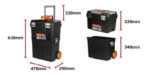 Caja Porta Herramientas Plastica Con Ruedas Bahco 47x29x63