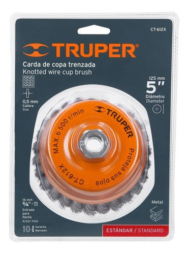 Escobilla Truper Copa Trenzada 5/8 Para Esmeril Eje 5/8