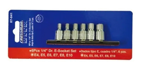 Llave Dado Crossman # 87-041 1/4 Dr Jgo.6 Pzs E4 - E10