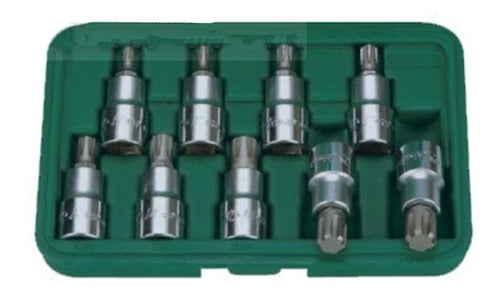 Llave Dado Hans 1/2 Dr Punta Spline Jgo. 9 Pzs.