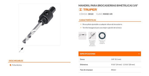 Guia Truper P/sierra Copa 3/8 (9/16 -1.3/16 ) #mand-3/8