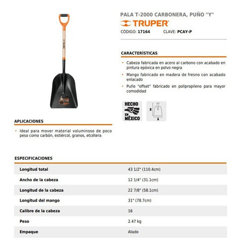 Pala Truper Carbonera M/madera Puno Y